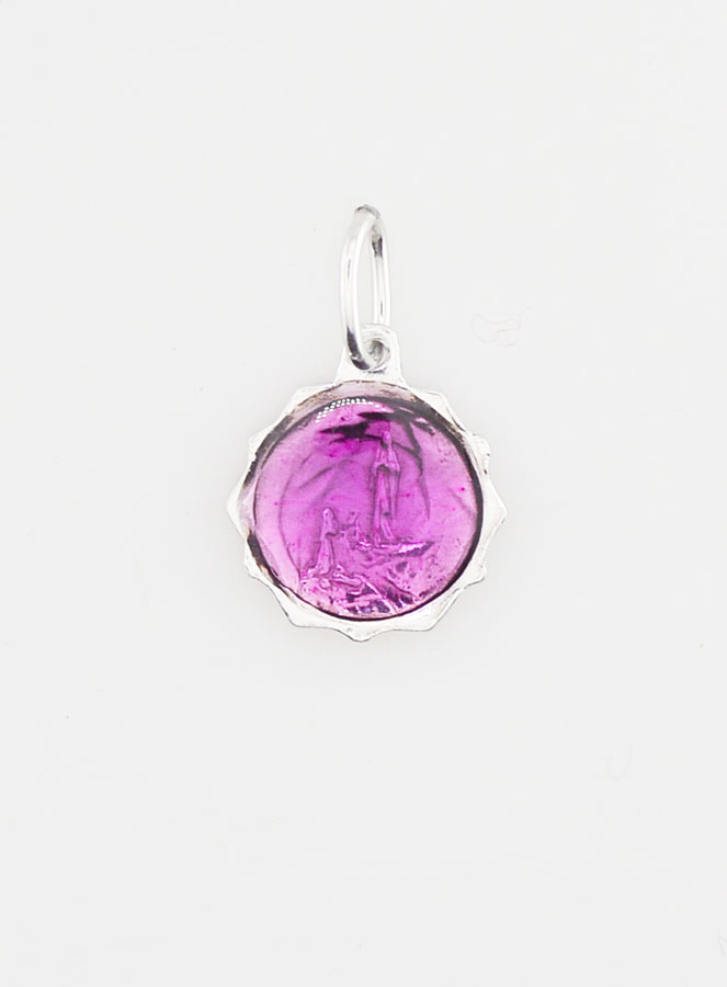 Médaille Vierge Marie 7 mm - Violette (pic 4)