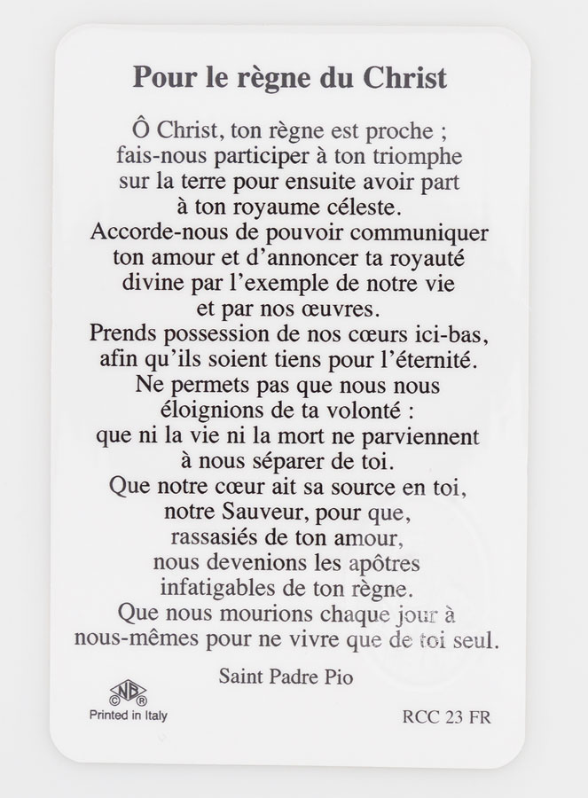 Carte de Prière Médaille Saint Padre Pio (pic 2)