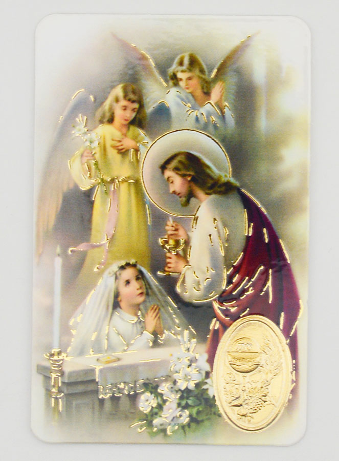 Carte de Prière Médaille Première Communion Fille (pic 1)