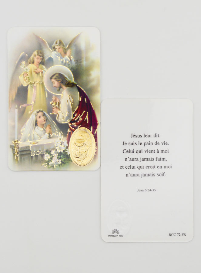Carte de Prière Médaille Première Communion Fille (pic 2)