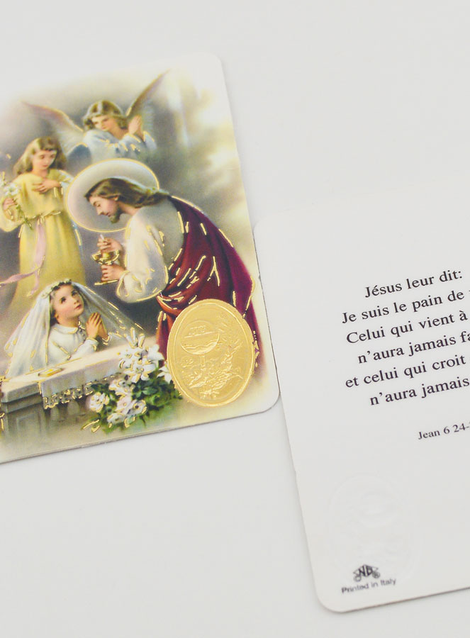 Carte de Prière Médaille Première Communion Fille (pic 3)