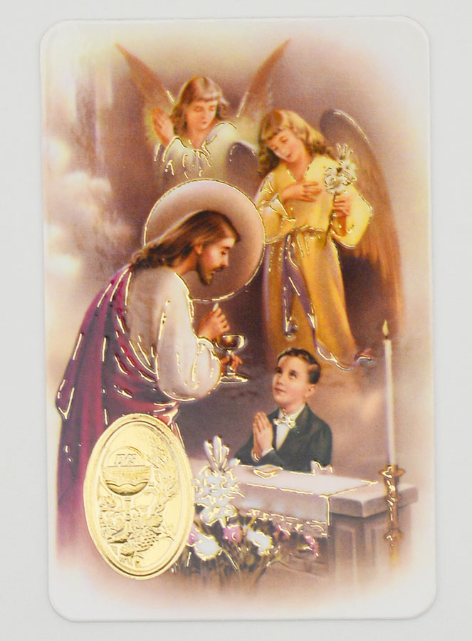 Carte de Prière Médaille Première Communion Garçon (pic 1)