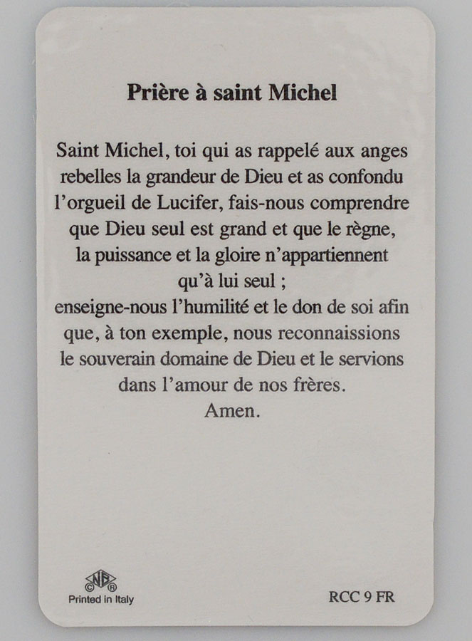 Carte de Prière Médaille Saint Michel Archange (pic 2)