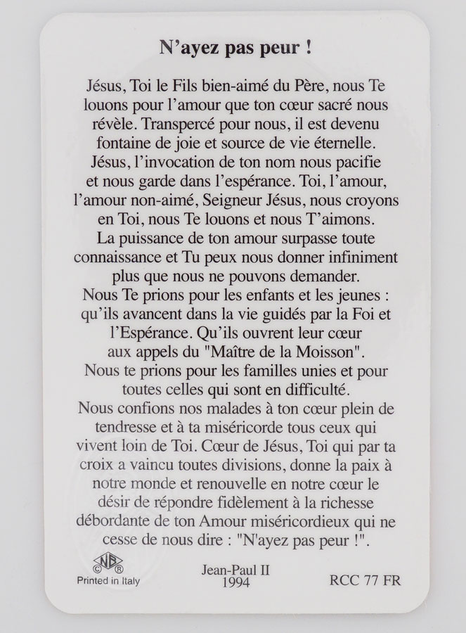 Carte de Prière Médaille Saint Jean-Paul 2 (pic 2)