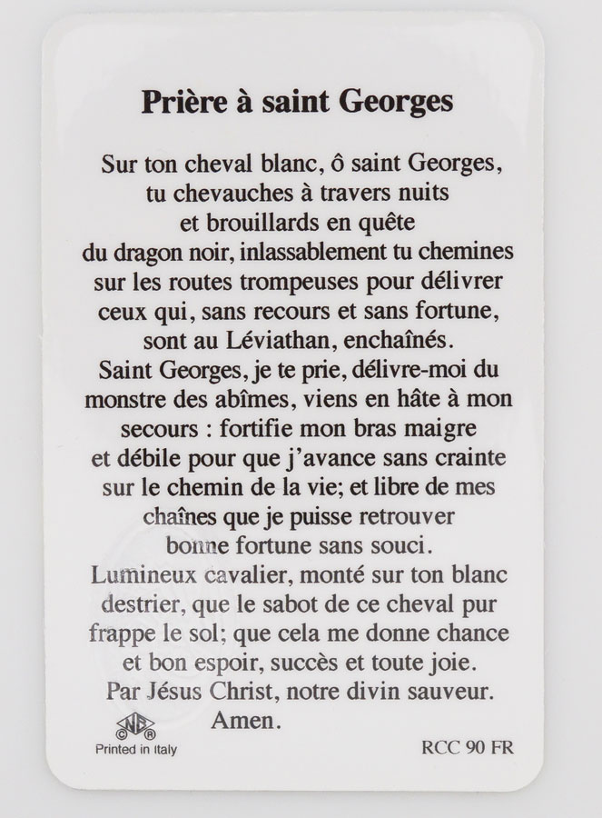 Carte de Prière Médaille Saint Georges (pic 2)