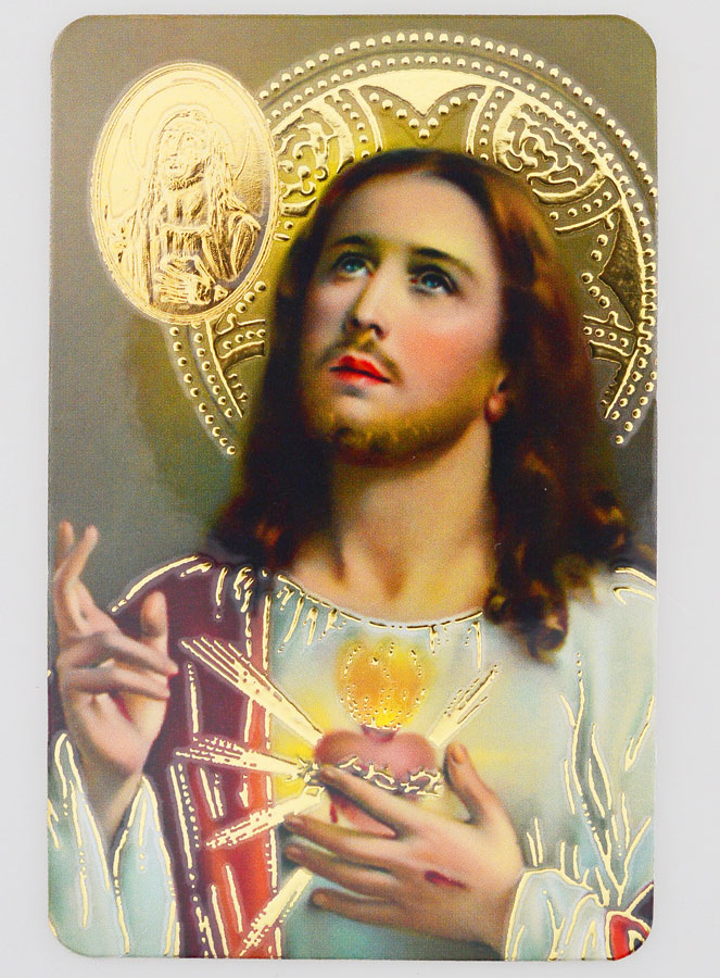 Carte de Prière Médaille Sacré Coeur de Jésus (pic 1)