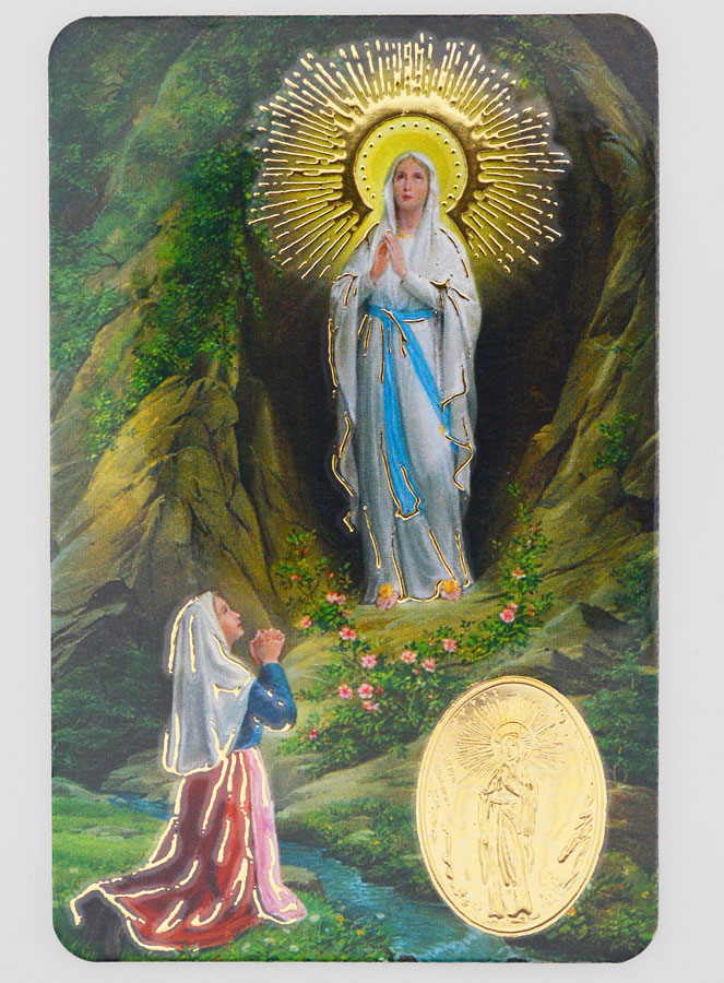Carte de Prière Médaille Notre Dame de Lourdes (pic 1)