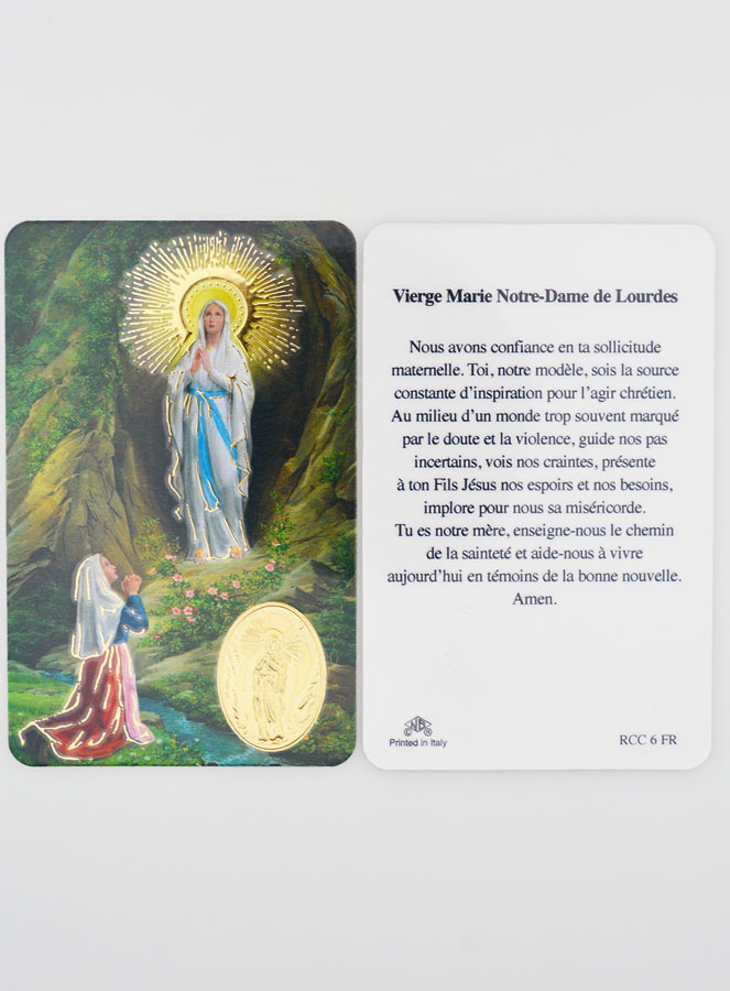 Carte de Prière Médaille Notre Dame de Lourdes (pic 3)