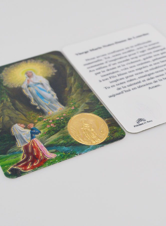 Carte de Prière Médaille Notre Dame de Lourdes (pic 4)