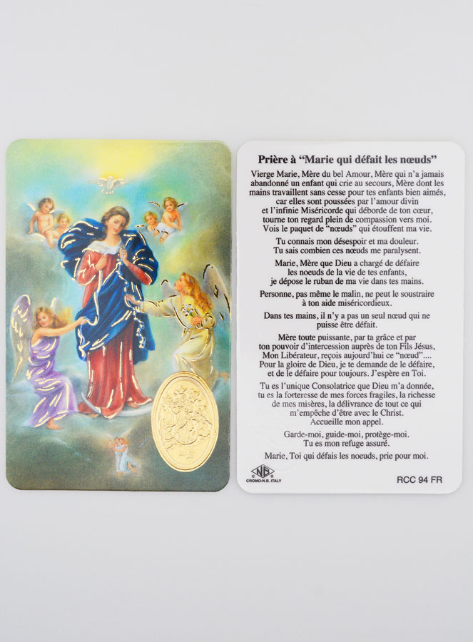 Carte de Prière Médaille Marie qui Défait les Noeuds (pic 3)