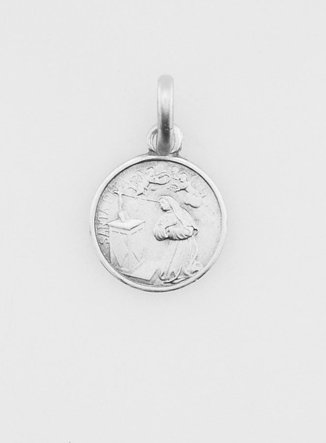 Médaille Sainte Rita en Argent Massif - 10mm (pic 1)