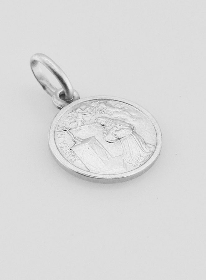 Médaille Sainte Rita en Argent Massif - 12mm (pic 3)