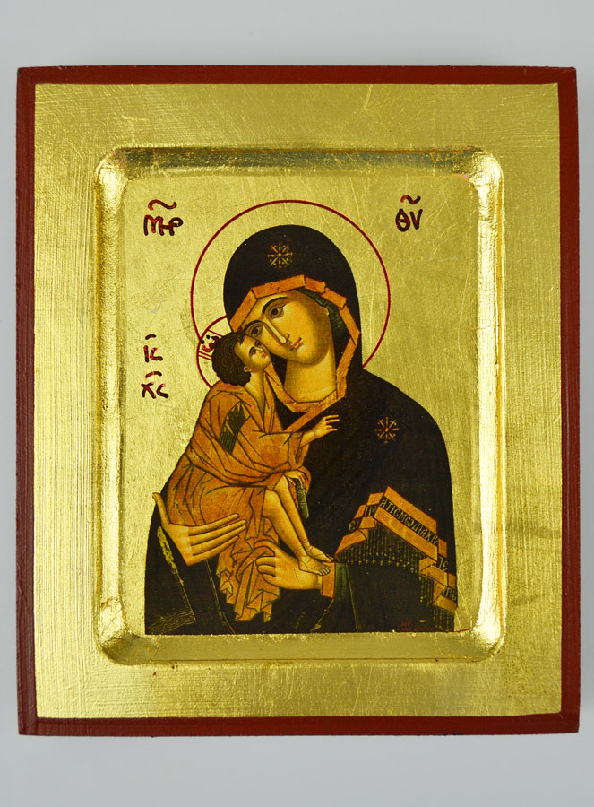 Icône Vierge de Vladimir - Feuille d'Or - 12 cm (pic 2)
