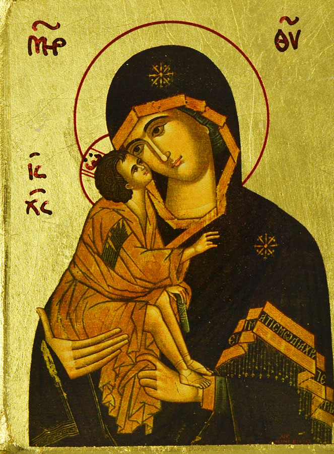 Icône Vierge de Vladimir - Feuille d'Or - 12 cm (pic 3)