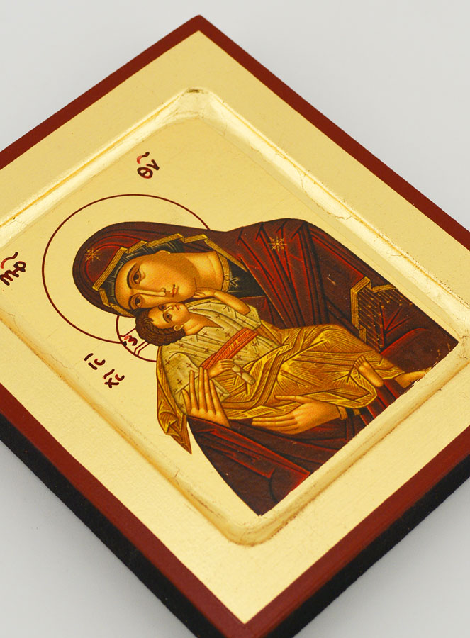 Icône Vierge de Tendresse - Feuille d'Or - 12 cm (pic 3)