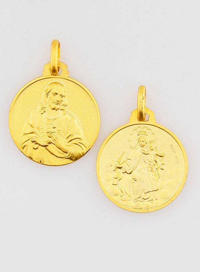 Médaille Scapulaire en Plaqué Or - 18mm (pic 1)