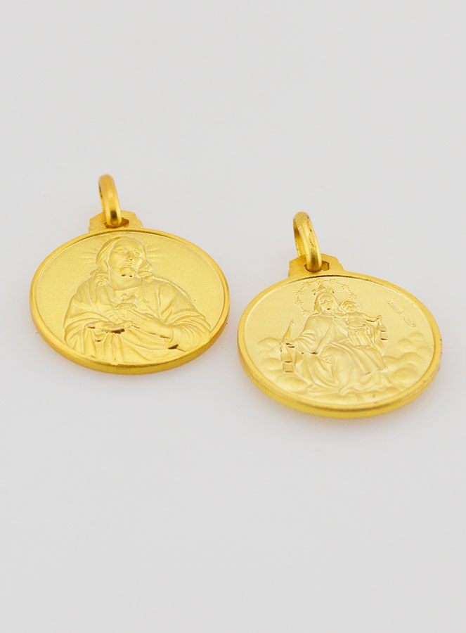 Médaille Scapulaire en Plaqué Or - 18mm (pic 2)