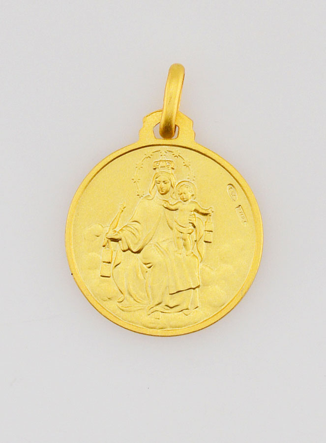 Médaille Scapulaire en Plaqué Or - 18mm (pic 4)