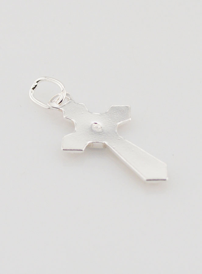 Pendentif Croix en Argent Massif et Email bleu - 23mm (pic 4)
