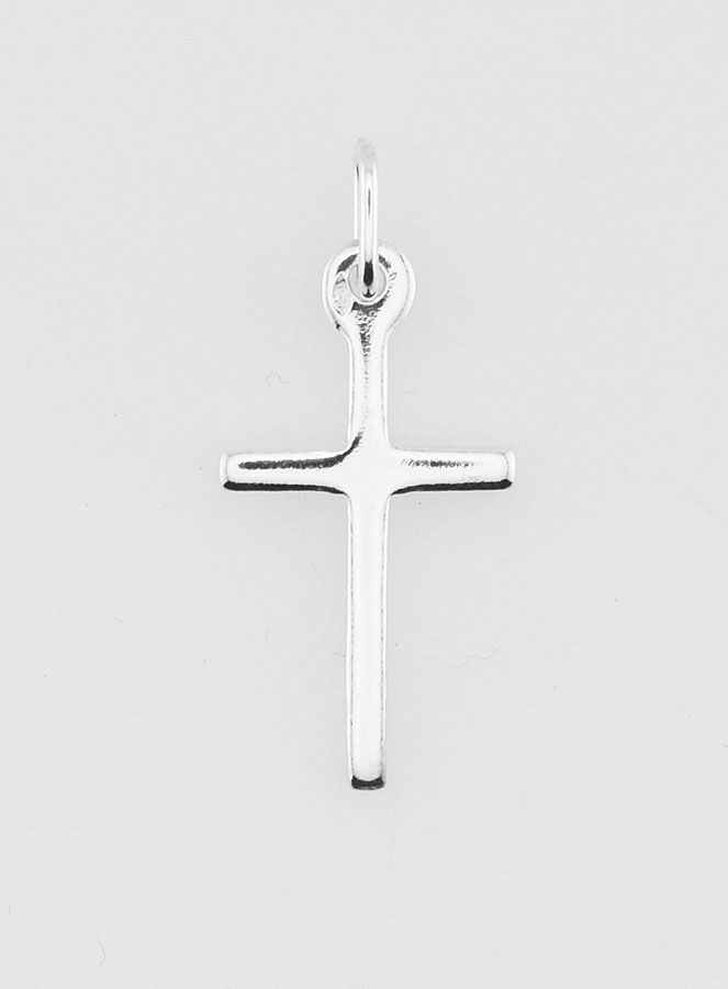 Pendentif Croix en Argent Massif Poli - 20mm (pic 1)