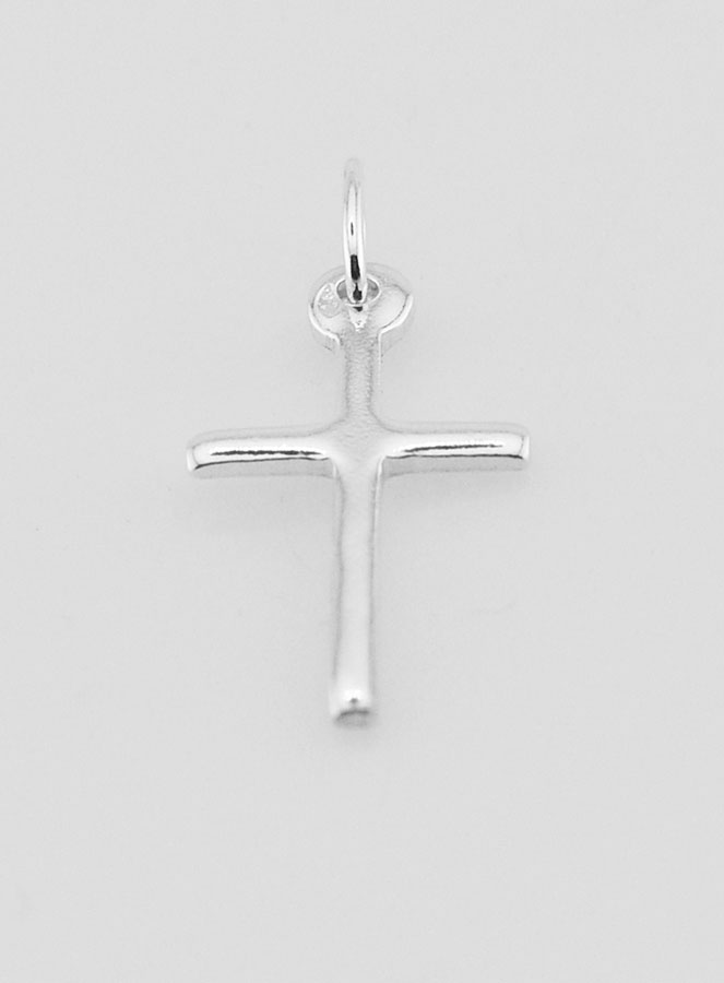 Pendentif Croix en Argent Massif Poli - 20mm (pic 2)
