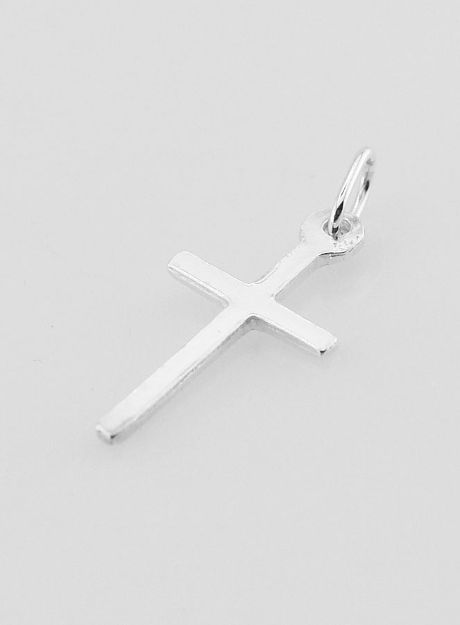 Pendentif Croix en Argent Massif Poli - 20mm (pic 4)