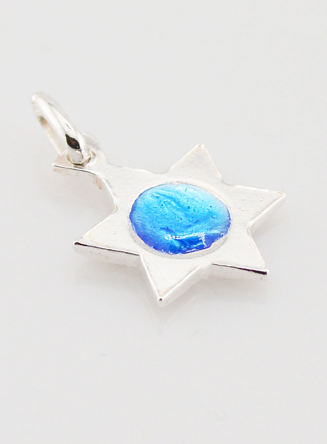 Médaille Sainte Vierge Marie Etoile en Argent et Email Bleu (pic 4)