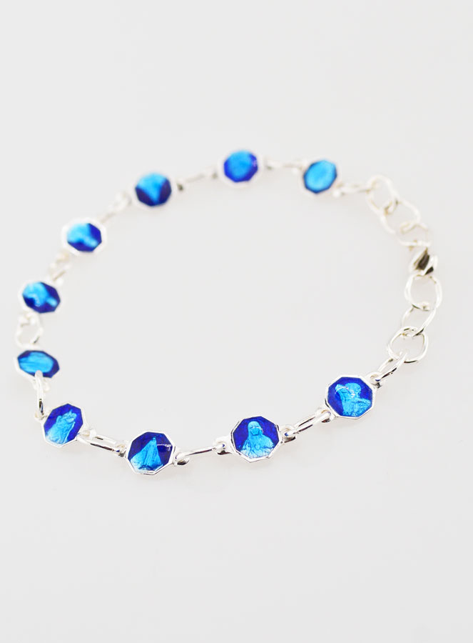 Bracelet Dizainier des Saints en Argent Massif et Email 2 Tons (pic 3)