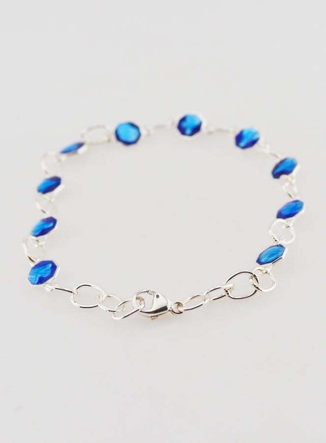 Bracelet Dizainier des Saints en Argent Massif et Email 2 Tons (pic 4)