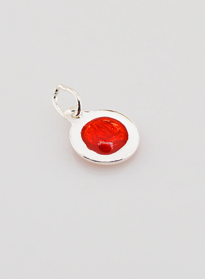 Médaille Vierge Marie Rouge - Argent et Email - 10mm (pic 4)