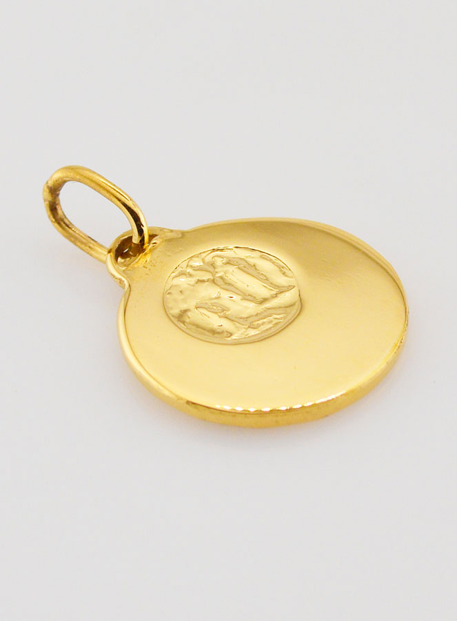 Médaille Profil Sainte Vierge Marie en Plaqué Or - 20mm (pic 4)