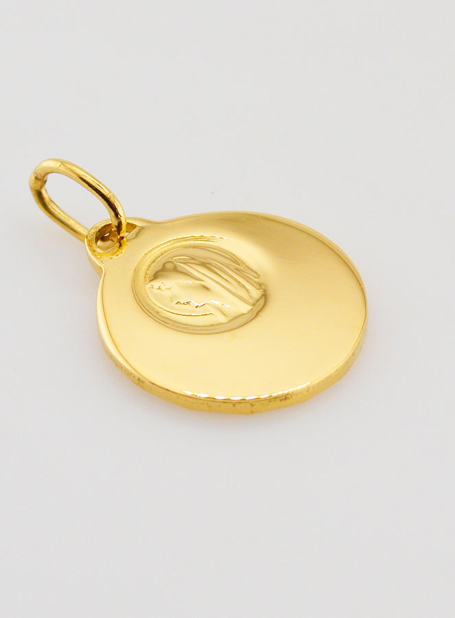 Médaille Notre Dame de Lourdes en Plaqué Or - 20mm (pic 4)