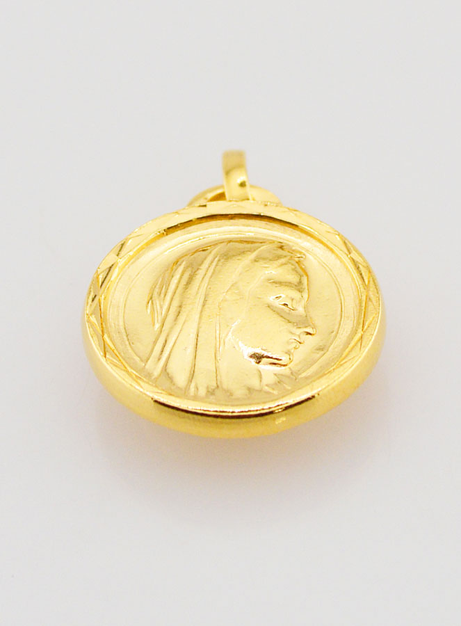 Médaille Profil Sainte Vierge Marie avec Eau de Lourdes - 18mm (pic 2)