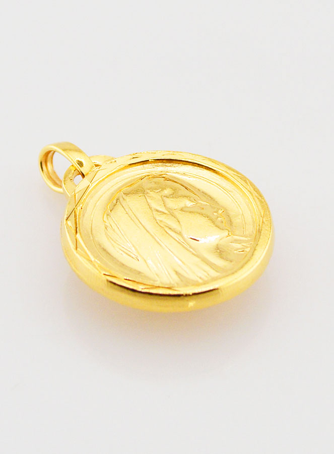 Médaille Profil Sainte Vierge Marie avec Eau de Lourdes - 18mm (pic 3)