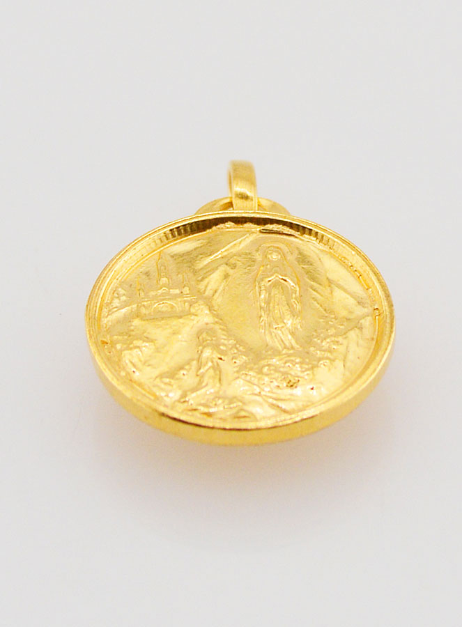 Médaille Apparitions de Lourdes avec Eau de Lourdes - 18mm (pic 2)