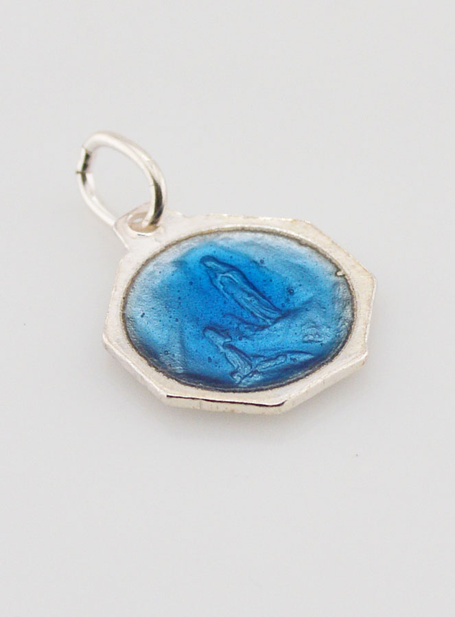 Médaille Ste Vierge Marie Email Bleu - 15mm (pic 4)