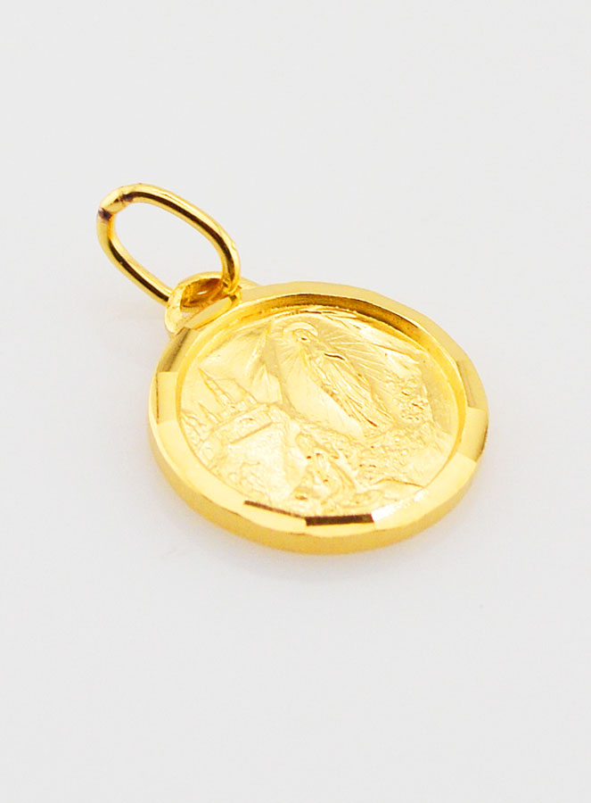 Médaille Apparitions de Lourdes Plaqué Or - 13mm (pic 3)
