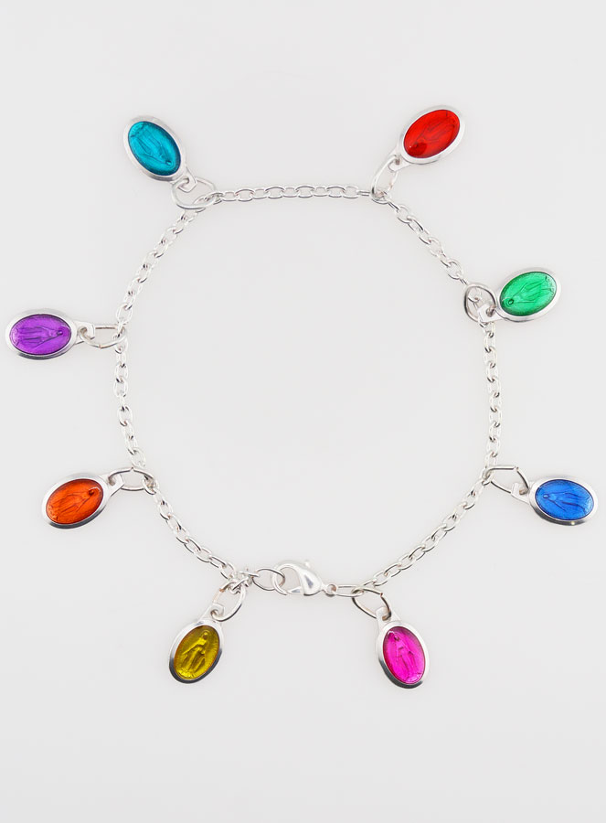 Bracelet Religieux Médailles Vierge Miraculeuse Couleurs 11mm (pic 1)