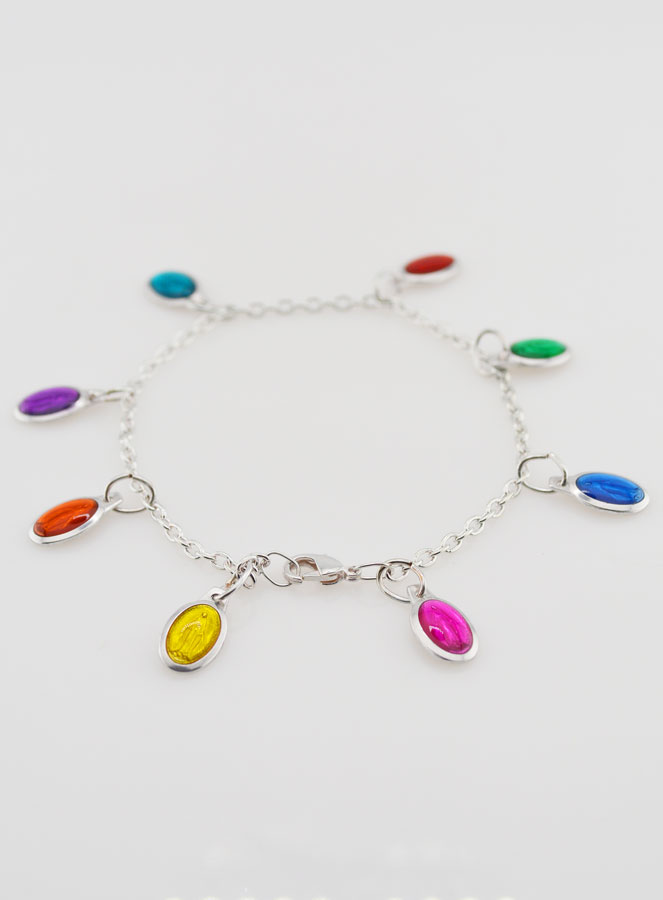 Bracelet Religieux Médailles Vierge Miraculeuse Couleurs 11mm (pic 2)