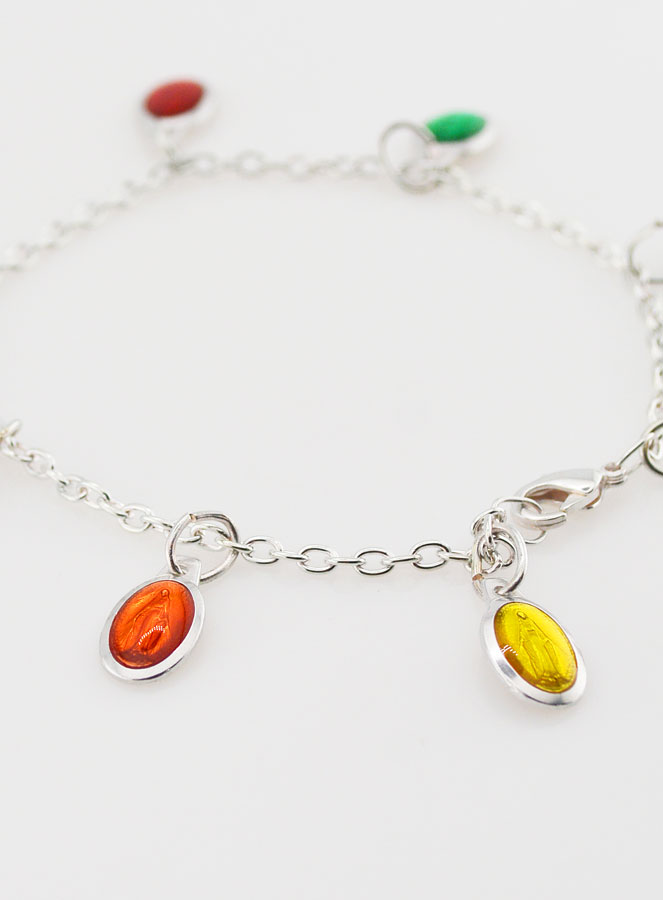 Bracelet Religieux Médailles Vierge Miraculeuse Couleurs 11mm (pic 3)