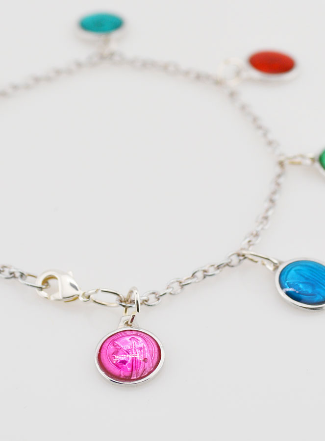 Bracelet Religieux Médailles Vierge Marie 8 Couleurs 10mm (pic 2)