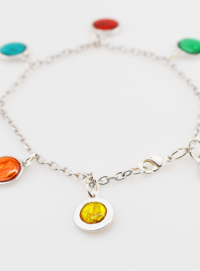 Bracelet Religieux Médailles Vierge Marie 8 Couleurs 10mm (pic 3)