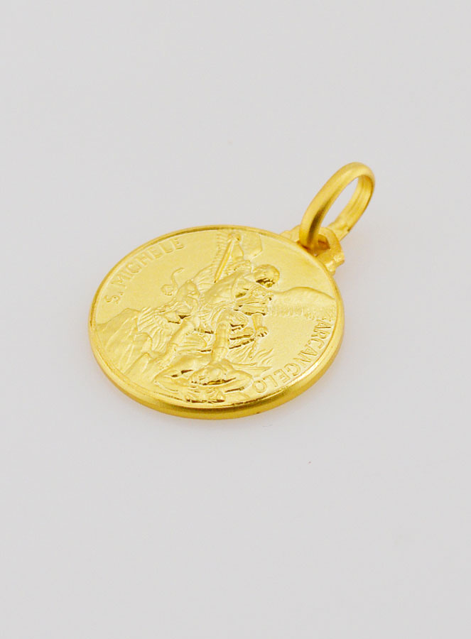 Médaille Saint Michel Archange en Plaqué Or - 16mm (pic 3)