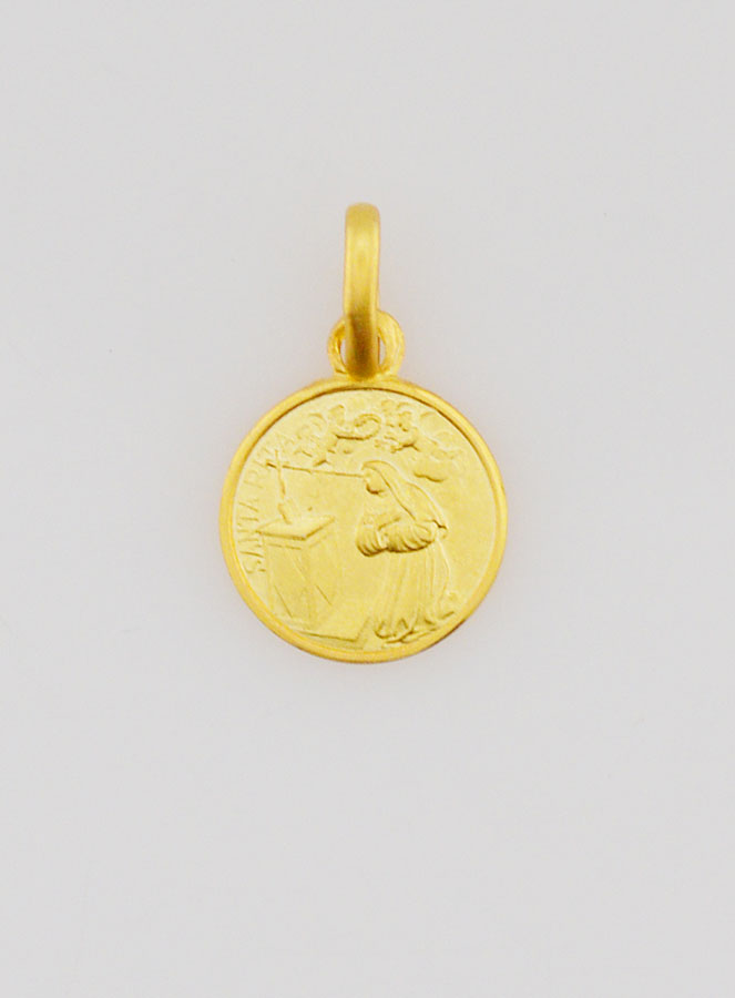 Médaille Sainte Rita en Plaqué Or - 10mm (pic 1)