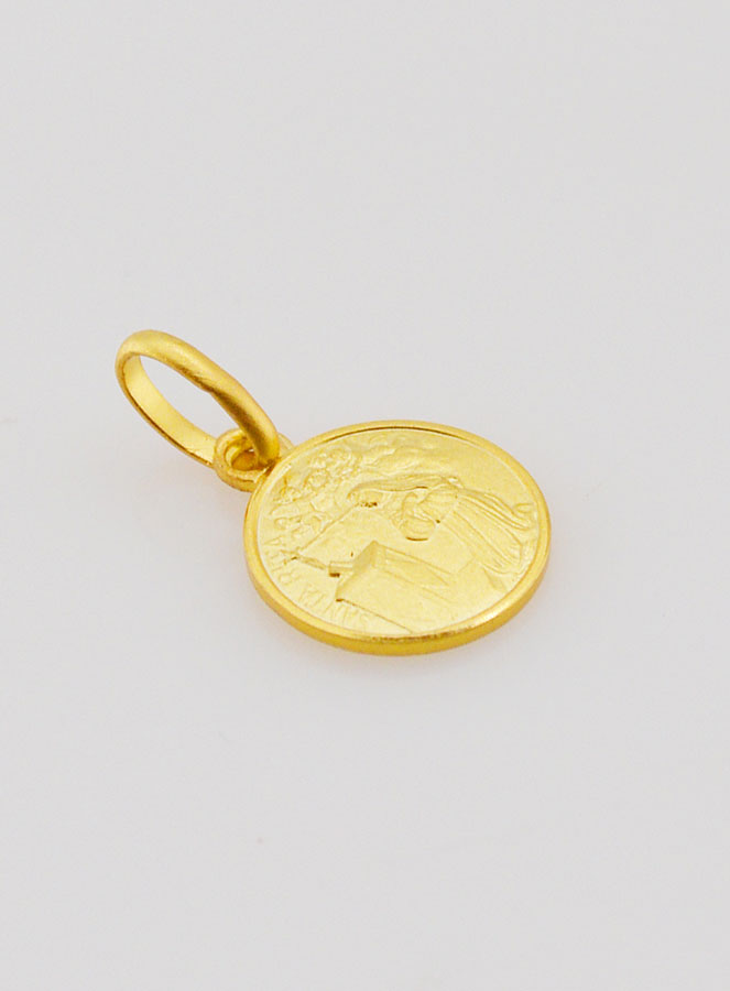 Médaille Sainte Rita en Plaqué Or - 10mm (pic 2)