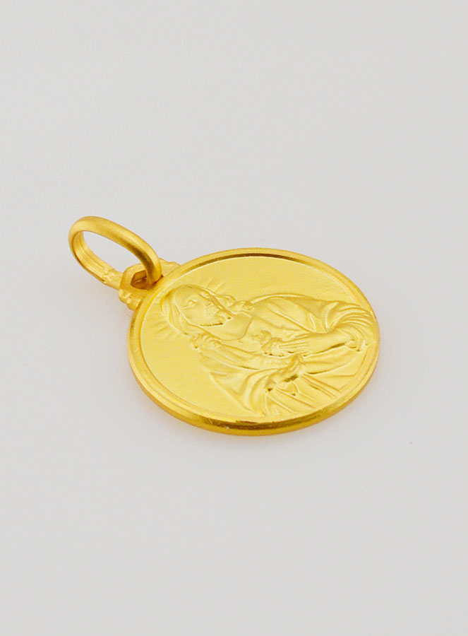 Médaille Sacré Coeur de Jésus en Plaqué Or - 16mm (pic 2)