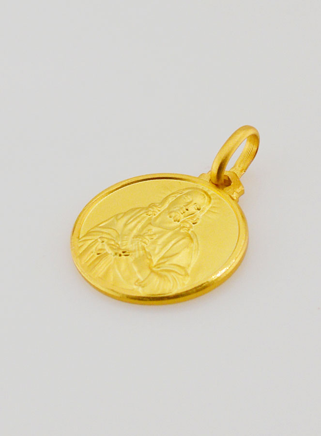 Médaille Sacré Coeur de Jésus en Plaqué Or - 16mm (pic 3)