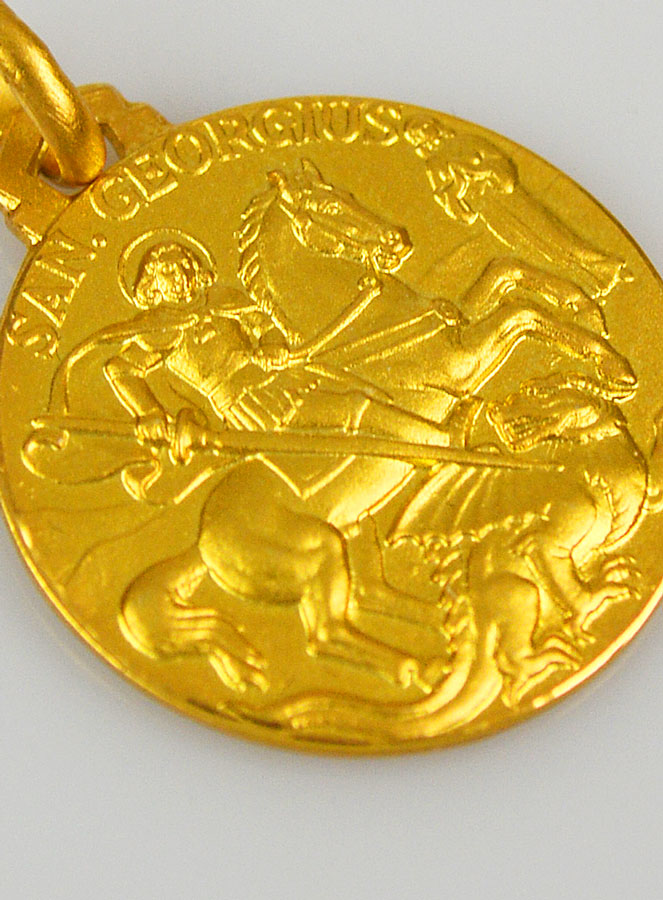 Médaille Saint Georges en Plaqué Or - 18mm (pic 4)
