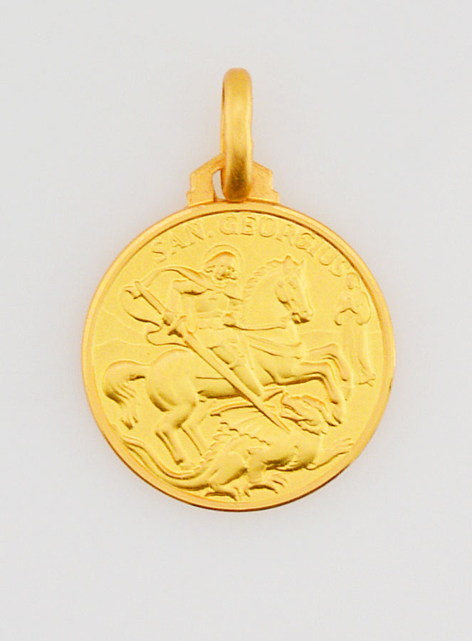Médaille Saint Georges en Plaqué Or - 16mm (pic 1)