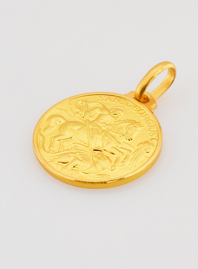 Médaille Saint Georges en Plaqué Or - 16mm (pic 3)